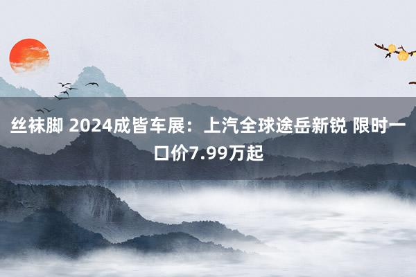 丝袜脚 2024成皆车展：上汽全球途岳新锐 限时一口价7.99万起