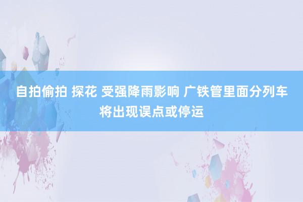 自拍偷拍 探花 受强降雨影响 广铁管里面分列车将出现误点或停运