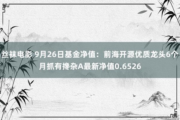 丝袜电影 9月26日基金净值：前海开源优质龙头6个月抓有搀杂A最新净值0.6526