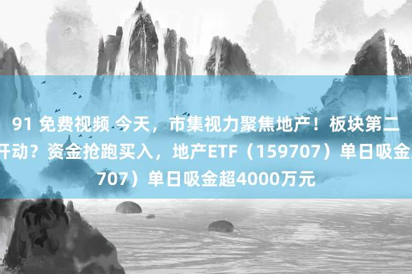 91 免费视频 今天，市集视力聚焦地产！板块第二轮反攻有望开动？资金抢跑买入，地产ETF（159707）单日吸金超4000万元