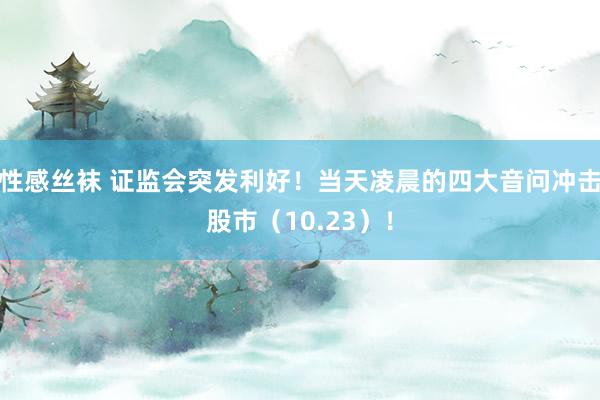 性感丝袜 证监会突发利好！当天凌晨的四大音问冲击股市（10.23）！