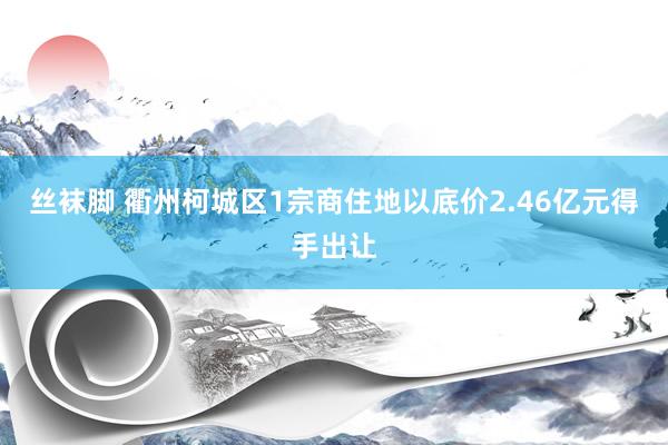 丝袜脚 衢州柯城区1宗商住地以底价2.46亿元得手出让