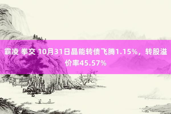 霸凌 拳交 10月31日晶能转债飞腾1.15%，转股溢价率45.57%