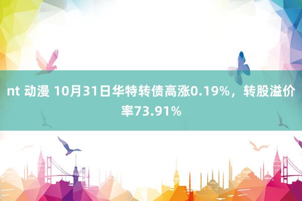 nt 动漫 10月31日华特转债高涨0.19%，转股溢价率73.91%