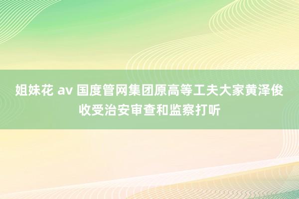 姐妹花 av 国度管网集团原高等工夫大家黄泽俊收受治安审查和监察打听