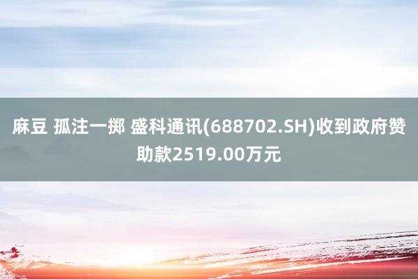 麻豆 孤注一掷 盛科通讯(688702.SH)收到政府赞助款2519.00万元