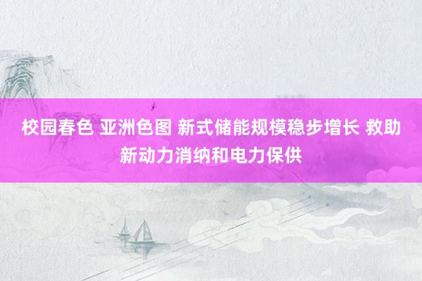 校园春色 亚洲色图 新式储能规模稳步增长 救助新动力消纳和电力保供