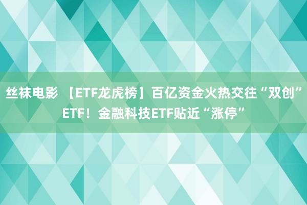 丝袜电影 【ETF龙虎榜】百亿资金火热交往“双创”ETF！金融科技ETF贴近“涨停”