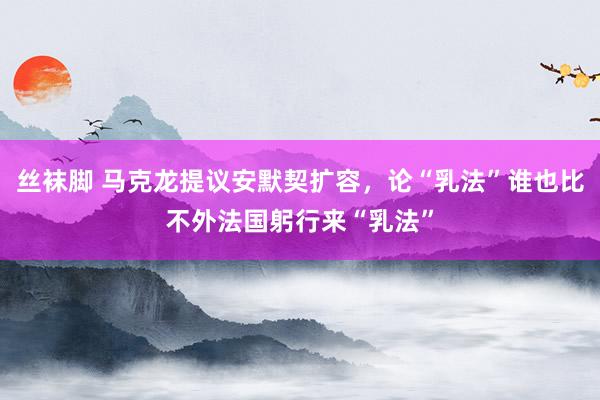 丝袜脚 马克龙提议安默契扩容，论“乳法”谁也比不外法国躬行来“乳法”