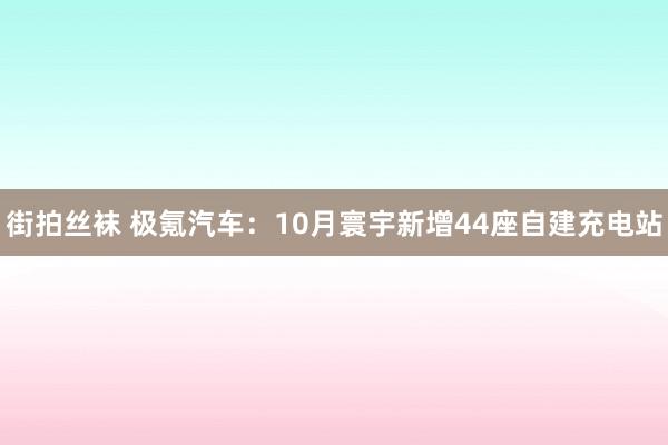 街拍丝袜 极氪汽车：10月寰宇新增44座自建充电站