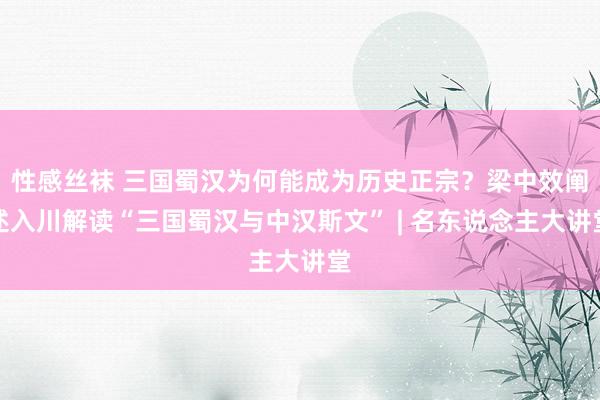 性感丝袜 三国蜀汉为何能成为历史正宗？梁中效阐述入川解读“三国蜀汉与中汉斯文” | 名东说念主大讲堂