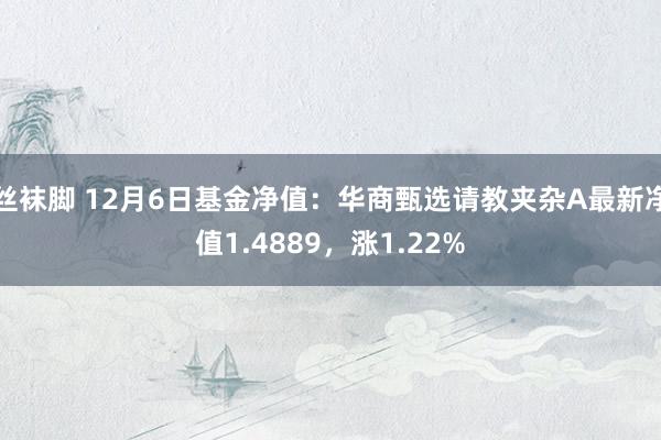 丝袜脚 12月6日基金净值：华商甄选请教夹杂A最新净值1.4889，涨1.22%