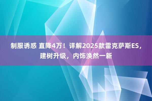 制服诱惑 直降4万！详解2025款雷克萨斯ES，建树升级，内饰涣然一新