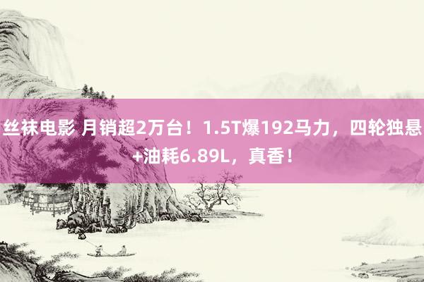 丝袜电影 月销超2万台！1.5T爆192马力，四轮独悬+油耗6.89L，真香！