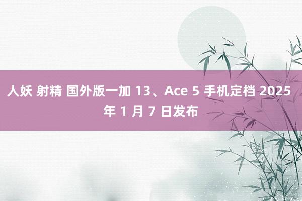 人妖 射精 国外版一加 13、Ace 5 手机定档 2025 年 1 月 7 日发布