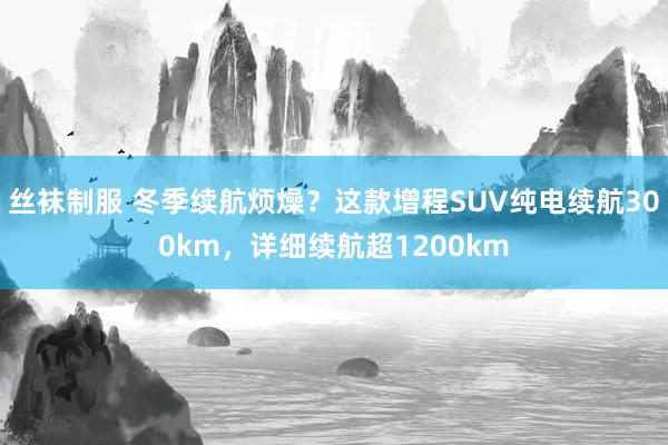 丝袜制服 冬季续航烦燥？这款增程SUV纯电续航300km，详细续航超1200km