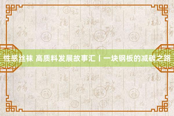 性感丝袜 高质料发展故事汇丨一块钢板的减碳之路