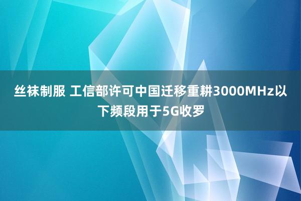 丝袜制服 工信部许可中国迁移重耕3000MHz以下频段用于5G收罗