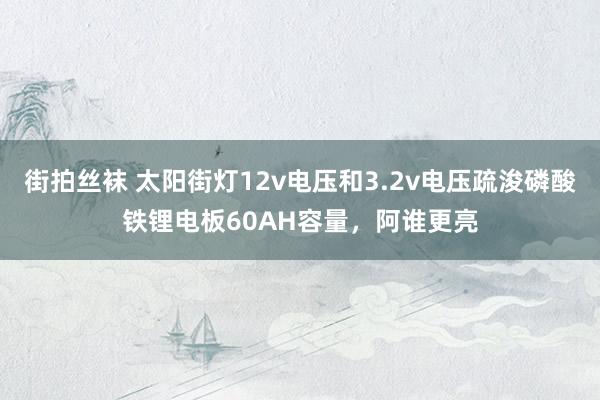 街拍丝袜 太阳街灯12v电压和3.2v电压疏浚磷酸铁锂电板60AH容量，阿谁更亮