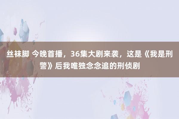 丝袜脚 今晚首播，36集大剧来袭，这是《我是刑警》后我唯独念念追的刑侦剧