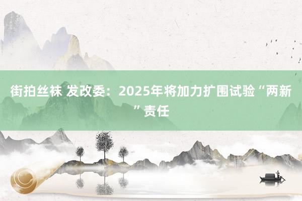 街拍丝袜 发改委：2025年将加力扩围试验“两新”责任