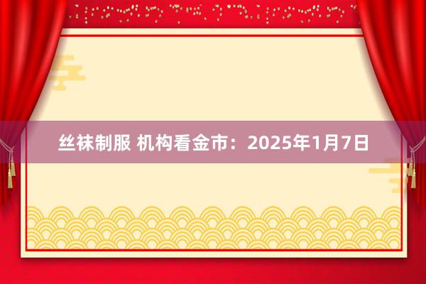 丝袜制服 机构看金市：2025年1月7日