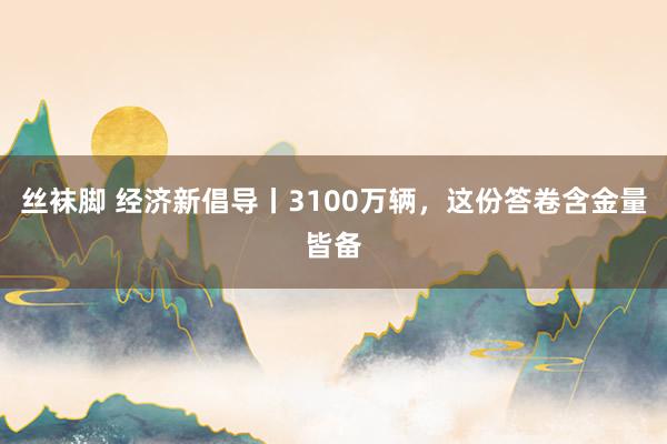 丝袜脚 经济新倡导丨3100万辆，这份答卷含金量皆备